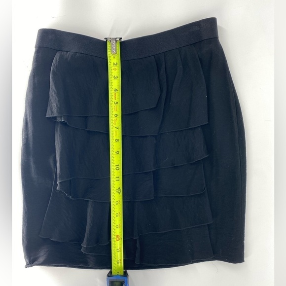 BCBG black woven tiered double layered skirt with pockets size 4 - Picture 5 of 8